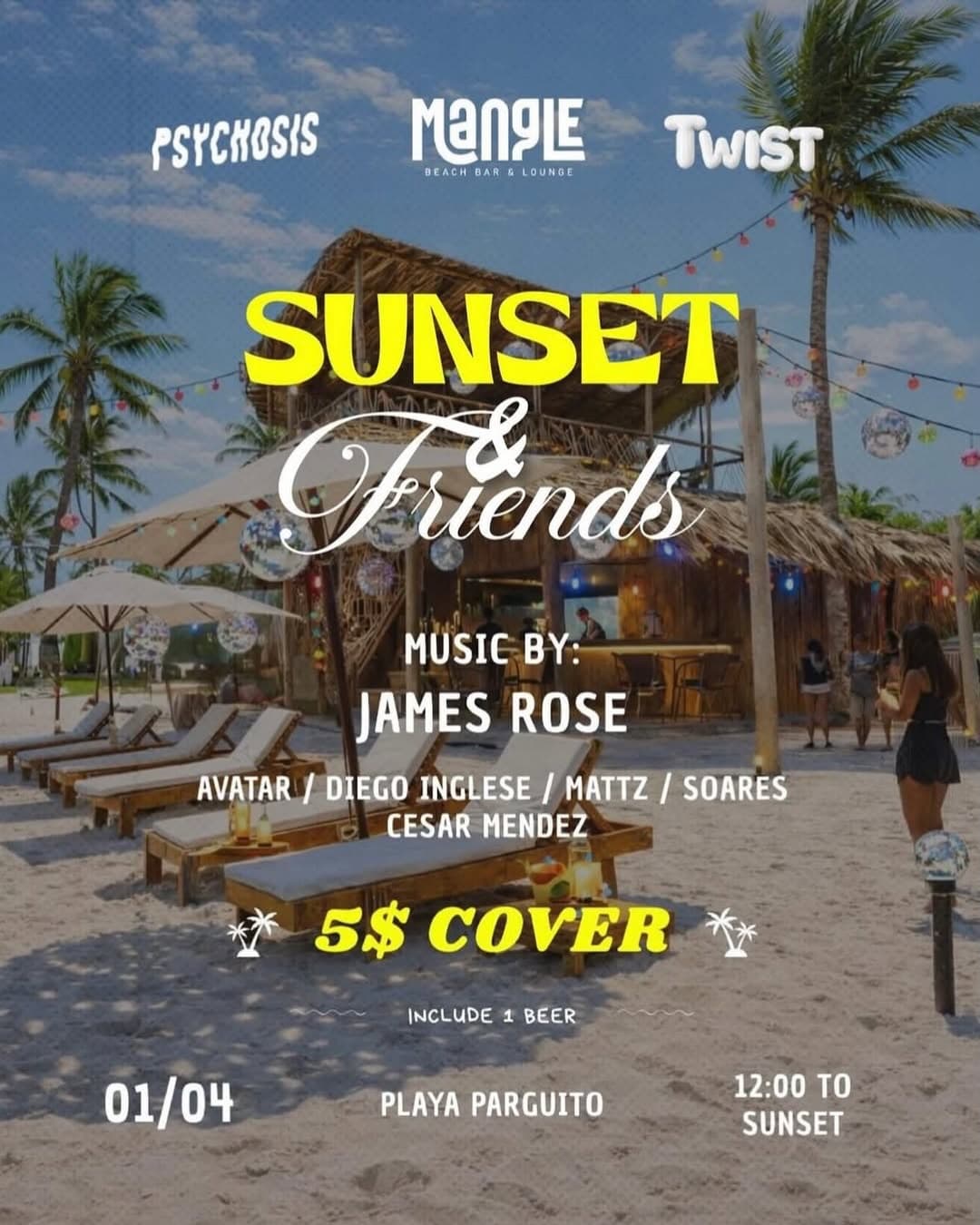 🌅 SUNSET & FRIENDS en MANGLE BEACH 🍹